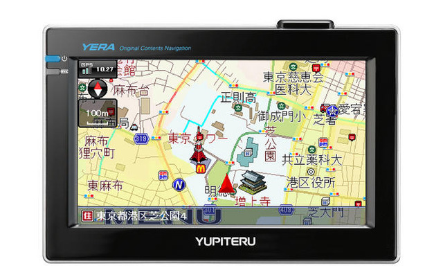 ユピテル、ワンセグ付きPND『YERA435si』を発表