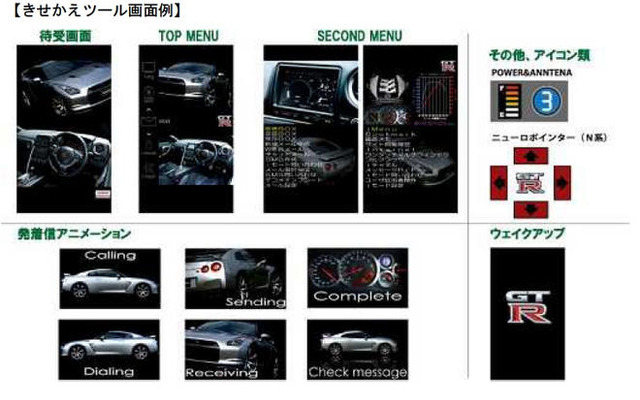 自動車メーカー公認のケータイきせかえツール　NTTドコモ端末向けに登場