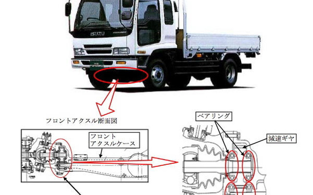 【リコール】いすゞ フォワード、ギア破損で走行不能