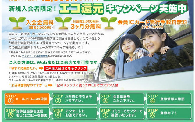 オンラインで入会できるカーシェアリング…業界初