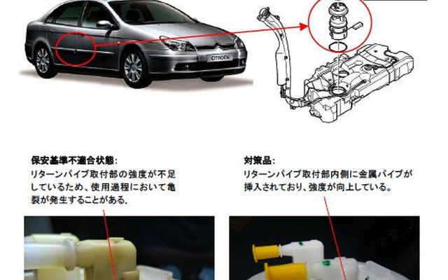 【リコール】プジョーシトロエン 5車種…燃料漏れ