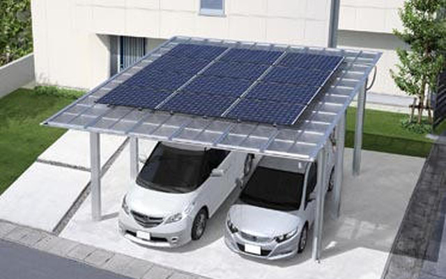 三協立山、太陽光発電システムを搭載したカーポートを開発
