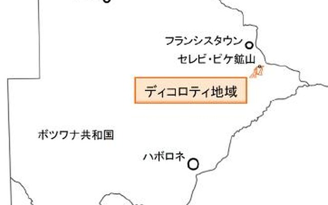 ニッケル、プラチナなどが対象の共同探鉱調査地域位置図