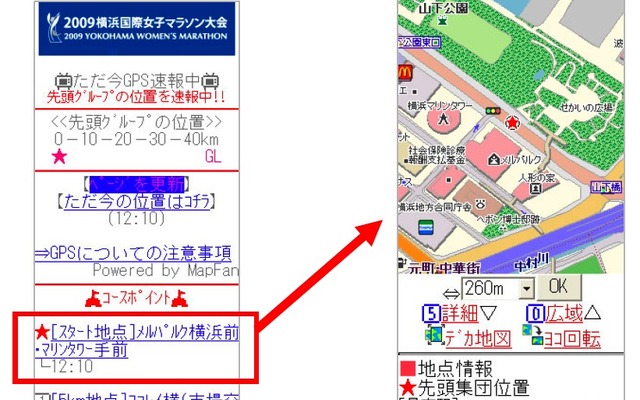 ケータイ向けMapFanサービスのアクセス方法