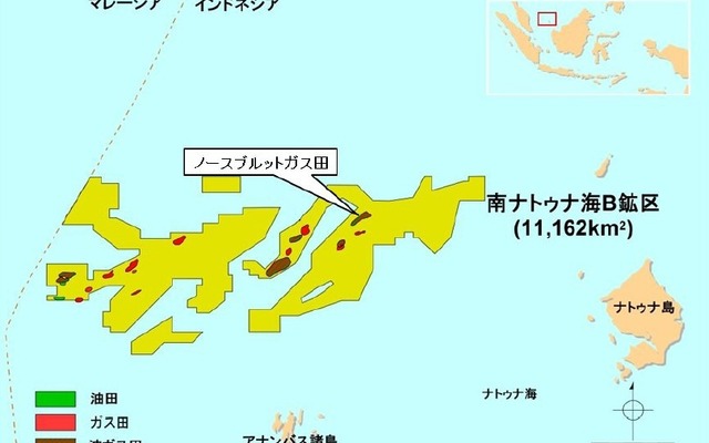 インドネシア共和国南ナトゥナ海B鉱区位置図