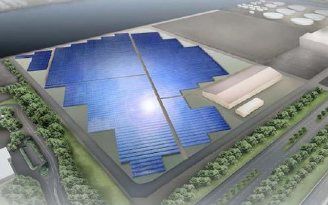 扇島太陽光発電所（仮称）の完成予想図