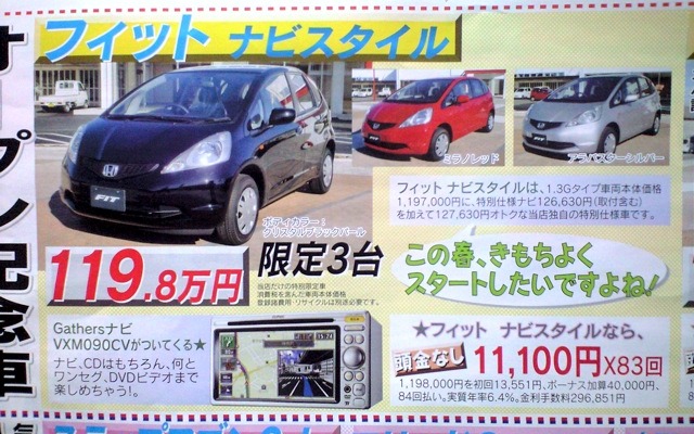 ●フィットナビスタイル ●HondaCars ●銚子東0479-22-1356 ●１月3日〜8日 ●akitama1967