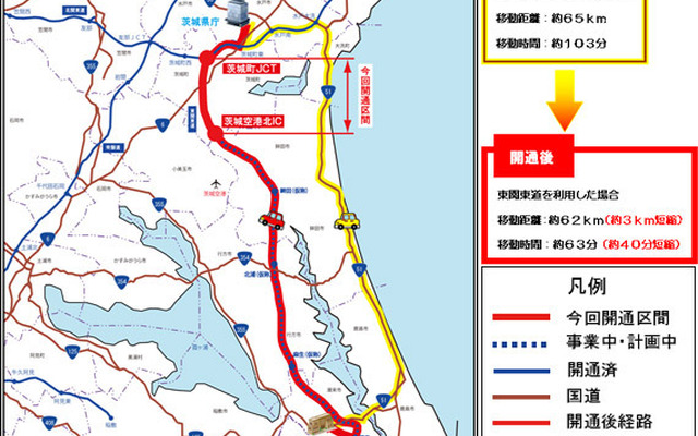 東関東道開通区間の概要