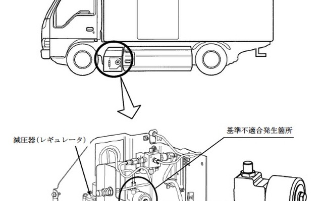 CNG車 エルフなど4車種の改善箇所