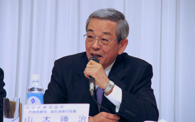 マツダ 山木勝治副社長（29日の会見）