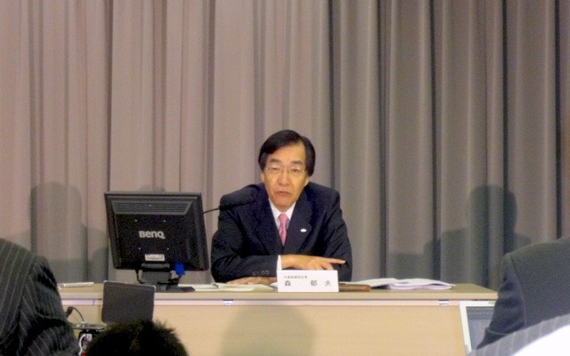 7日に行われた決算会見での森郁夫社長