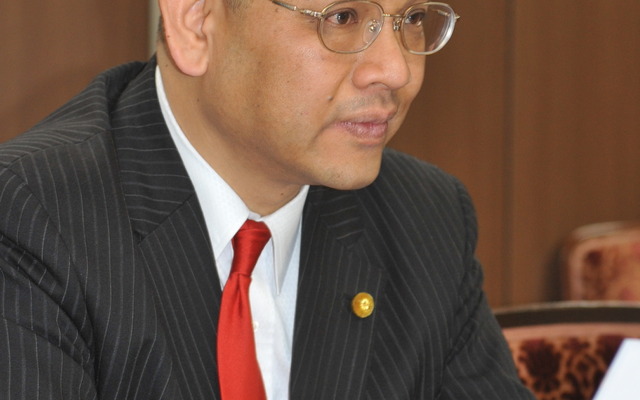 前田雄吉二輪車ユーザー議連参与　撮影＝石田信一郎