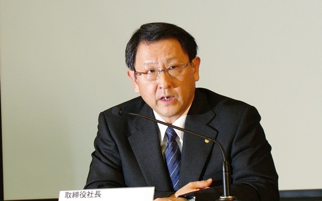 豊田社長（2月の記者会見）