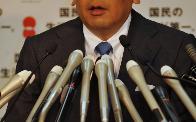 枝野幸男幹事長（12日・民主党本部）　撮影＝中島みなみ