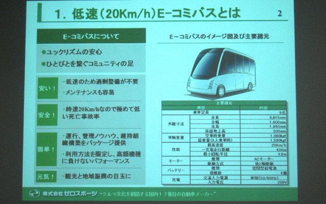 蓄電型地域交通推進協会が導入を予定する「E-コミバス」