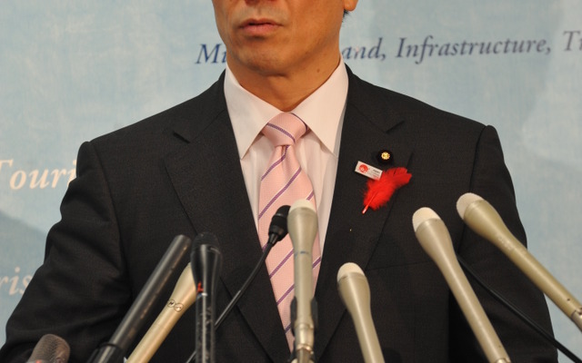 馬淵澄夫国交相（1日・国交省）　撮影＝中島みなみ
