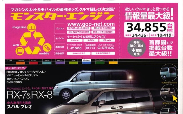人気のミニバンはどれがいいの?　インターネットアクセスランキング!