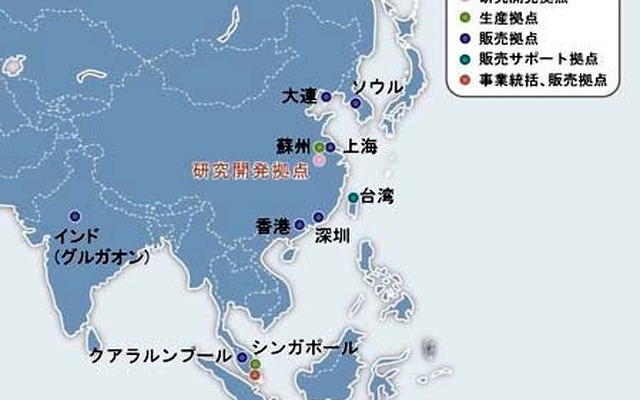 アジア地域拠点所在地