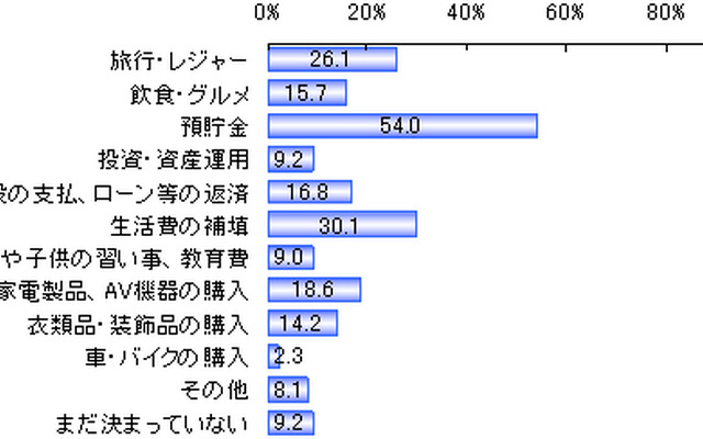 今年の冬のボーナスの用途複数選択