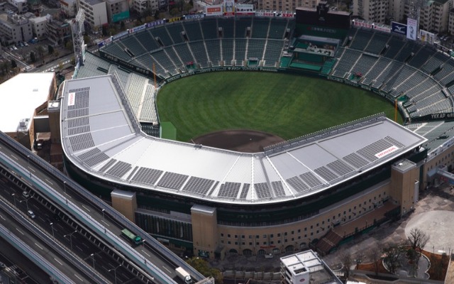 甲子園に設置している太陽電池