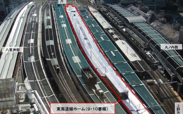 東京駅東海道線ホームの太陽光発電システム