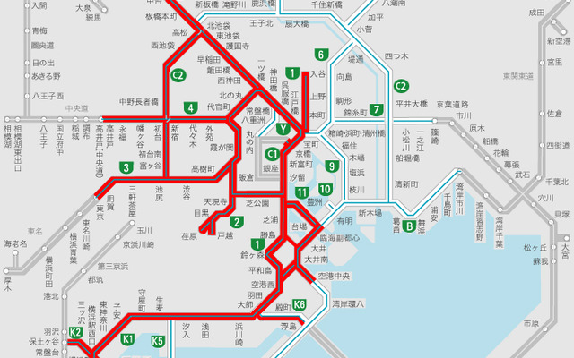 首都高の通行止め解除区間（12日6時30分現在）