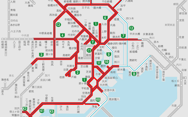 首都高の通行止め解除区間　12日14時現在