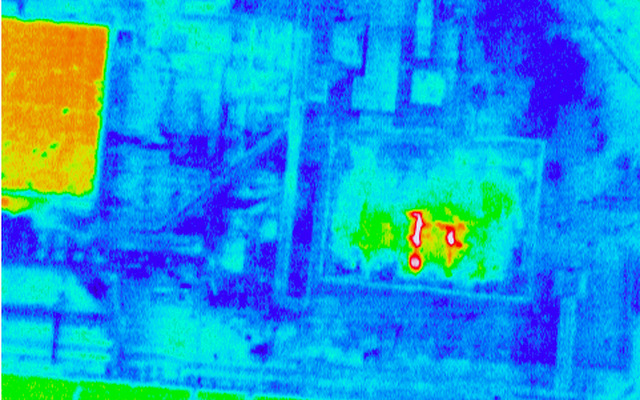 福島第一原発第1号炉の最高放射温度は58°（防衛省技術研究本部撮影）