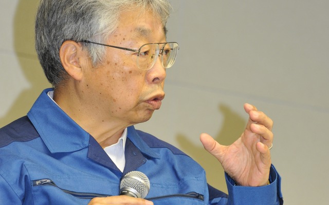 （25日19時・東電本店）　撮影＝石田信一郎