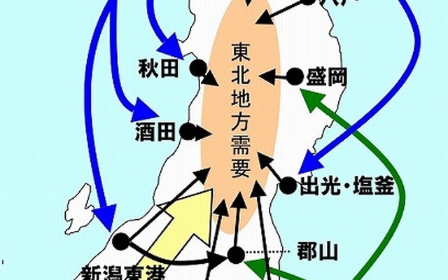 東北地方への供給体制イメージ図（3月30日15時）