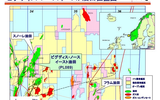 ビグディス・ノースイースト油田の位置図
