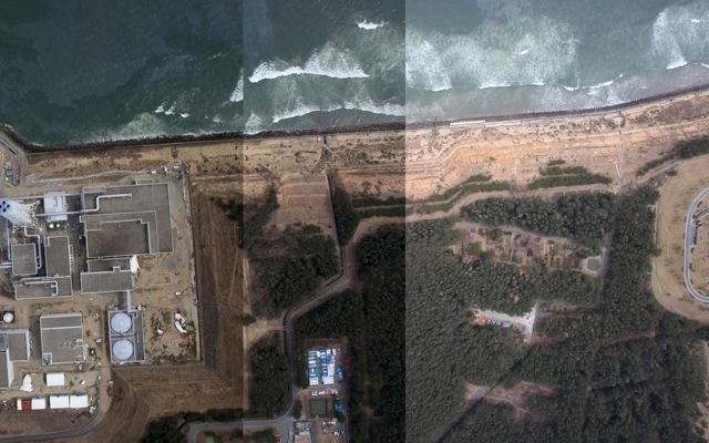 津波に襲われた福島第一原発内、写真を公開 福島第一原発 津波後（3月20日）　提供＝東京電力