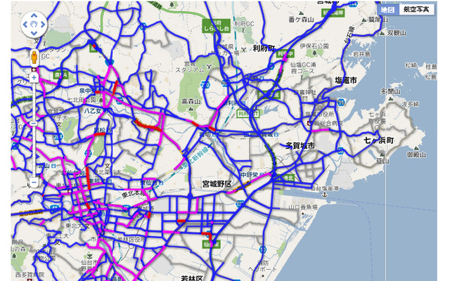 被災地域の渋滞実績情報をGoogleおよびYahoo! JAPANと提供