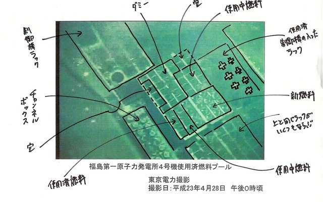 福島第一原発4号機　核燃料貯蔵プール、今そこにある核燃料