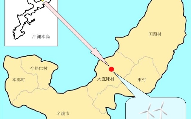風力発電設備（蓄電池併設型）の設置場所位置図