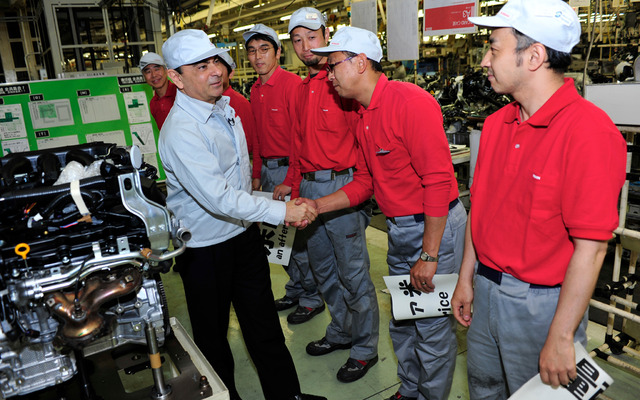 日産カルロス・ゴーン社長がいわき工場を訪問（17日）