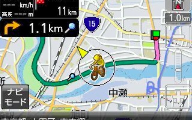 ゼンリンが提供するサイクリングロードのデータの表示画面