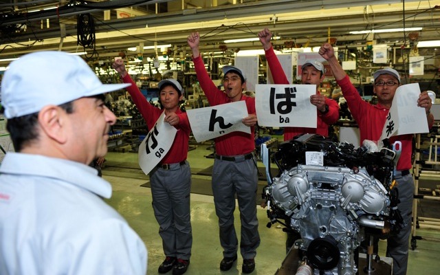 5月にいわき工場を訪れた日産ゴーンCEO