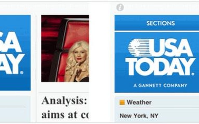 USA Todayのセクションのナビゲーション。左： 1年前及び今月初旬にテストしたもの。右： Sectionsボタンが明示された新しいデザイン。
