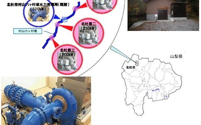 山梨県北杜市内における官民パートナーシップによる小水力発電導入事