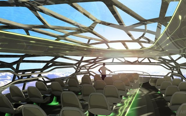 2050年のエアバス構想図。昼間のバイタライジング・ゾーン