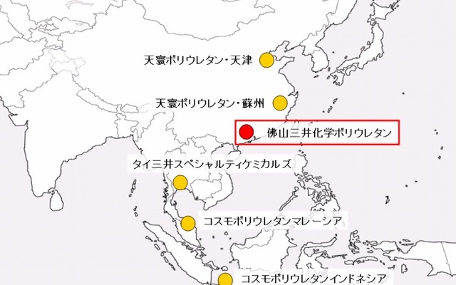 佛山三井化学ポリウレタン 位置図