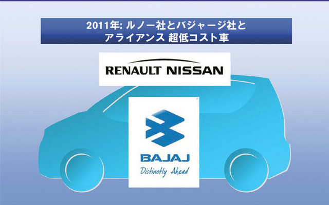ゴーン社長は2008年5月の決算会見上でバジャージ社による超低価格車の開発を発表