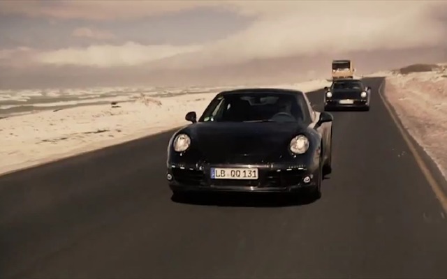 南アフリカで行われた次期911の開発テスト（動画キャプチャー）