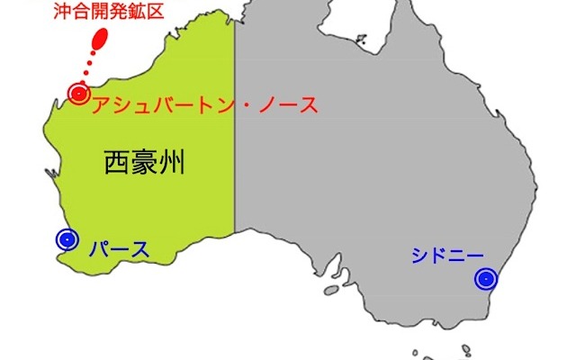 豪州ウィートストーンLNGプロジェクトの位置