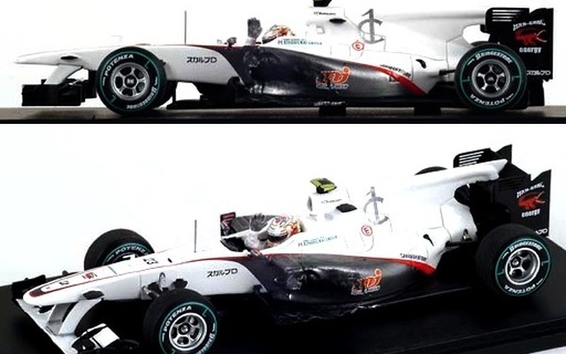 可夢偉の2010年日本GPマシンをモデル化、限定販売…ボディ破損も 可夢偉の2010年日本GPマシンをモデル化、限定販売…ボディ破損も