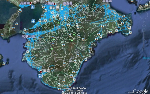ホンダは、台風12号の被害を受けた紀伊半島エリアの通行実績情報を公開