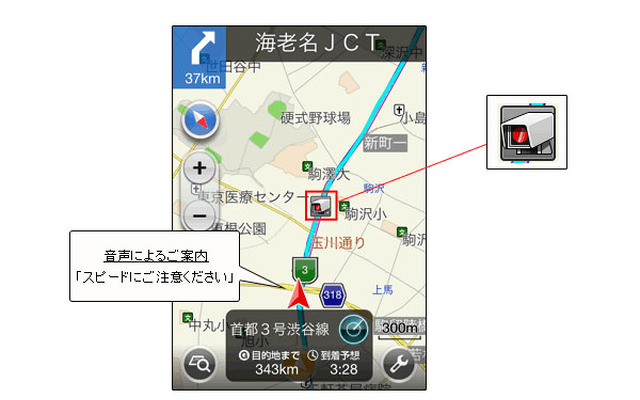 NAVITIME ドライブサポーター オービス通知機能