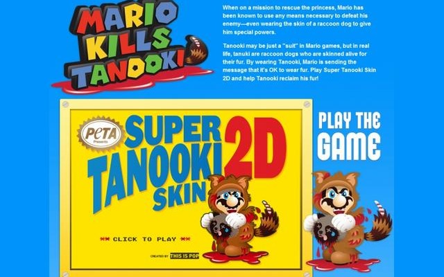 動物擁護団体PETA、『マリオ』の“タヌキスーツ”に抗議運動  