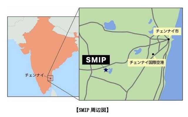 双日が新設するインド工業団地周辺図